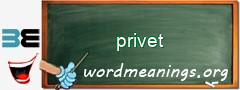 WordMeaning blackboard for privet